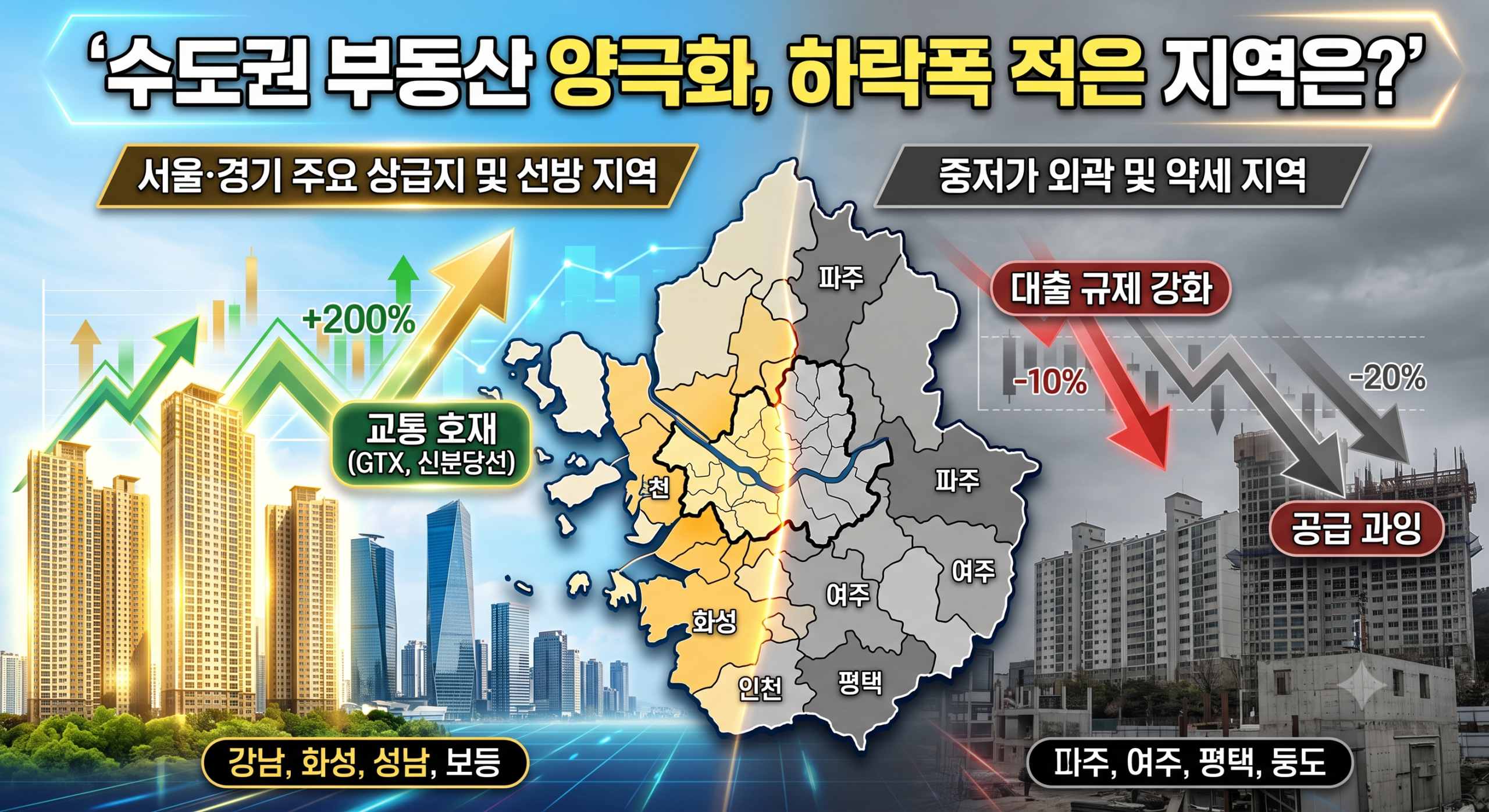 수도권 부동산 양극화, 하락폭 적은 지역은?